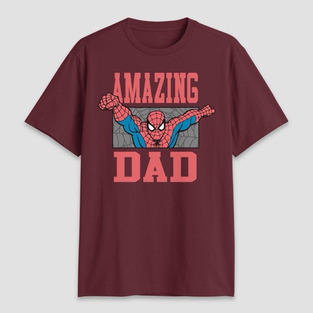 NWT! Marvel Men's Spider-Man Amazing Dad Short Sleeve Graphic T-Shirt